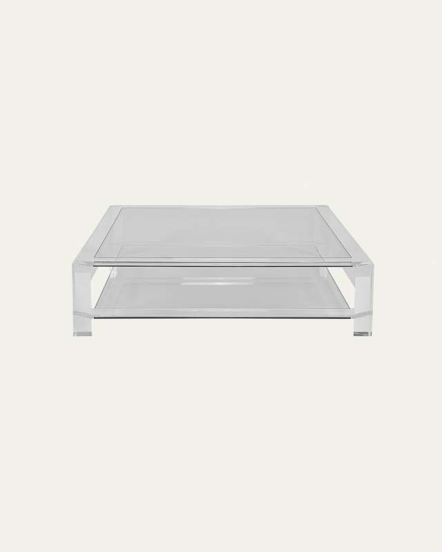 Surrey Acrylic Square Cocktail Table, Large